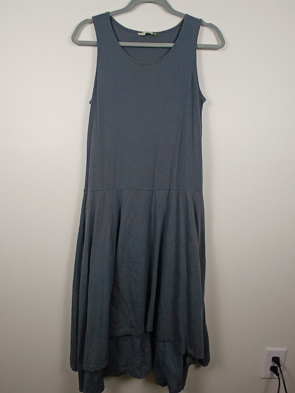 Chalet et Ceci Sleeveless Grey Midi Dress with Flowing Tiered Skirt CM26057